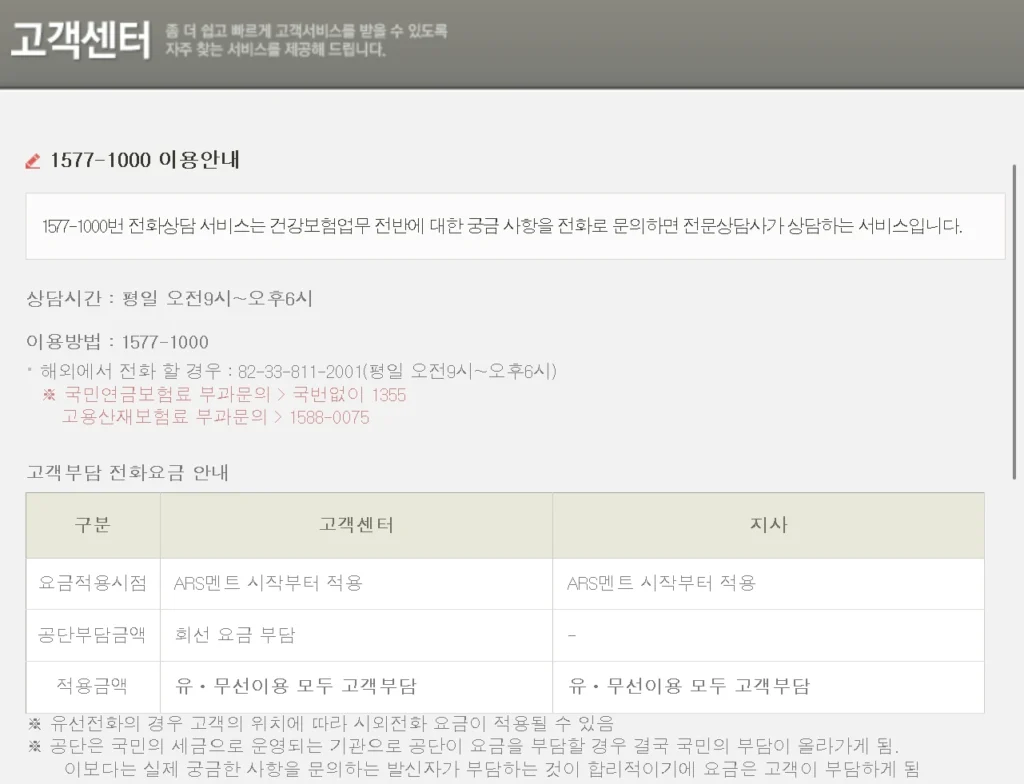 국민건강보험공단 콜센터