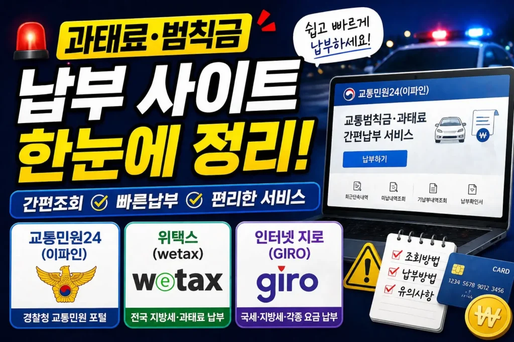 과태료 범칙금 납부 사이트