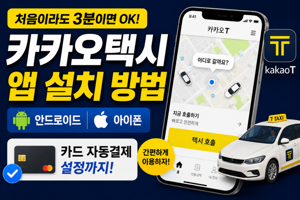 카카오택시 앱 설치 방법 (안드로이드·아이폰·카드 등록)